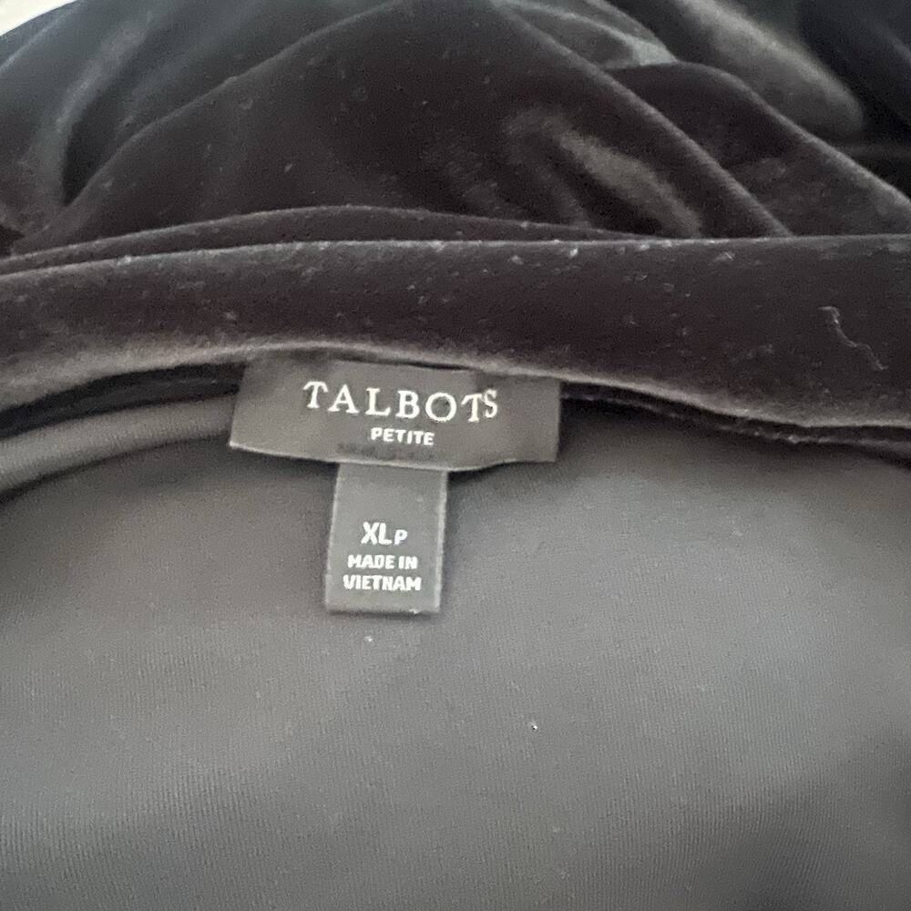 Talbots Off The Shoulder Black Velvet Pullover Blouse XL Petite Holiday Goth - Picture 11 of 11